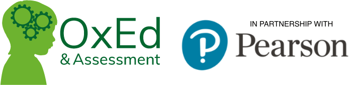 Oxed and assessment logo and in partnership with Pearson logo
